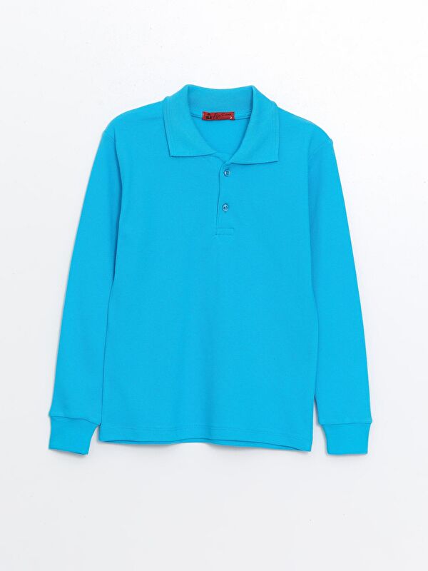 ajn Kids Polo Yaka Basic Uzun Kollu Kız Çocuk