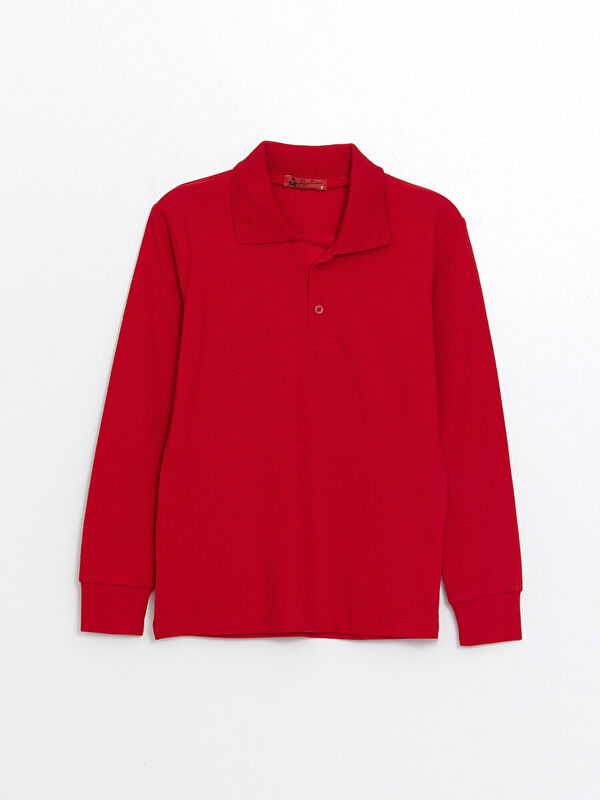 ajn Kids Polo Yaka Basic Uzun Kollu Kız Çocuk