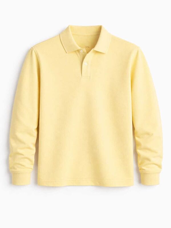ajn Kids Polo Yaka Basic Uzun Kollu Kız Çocuk