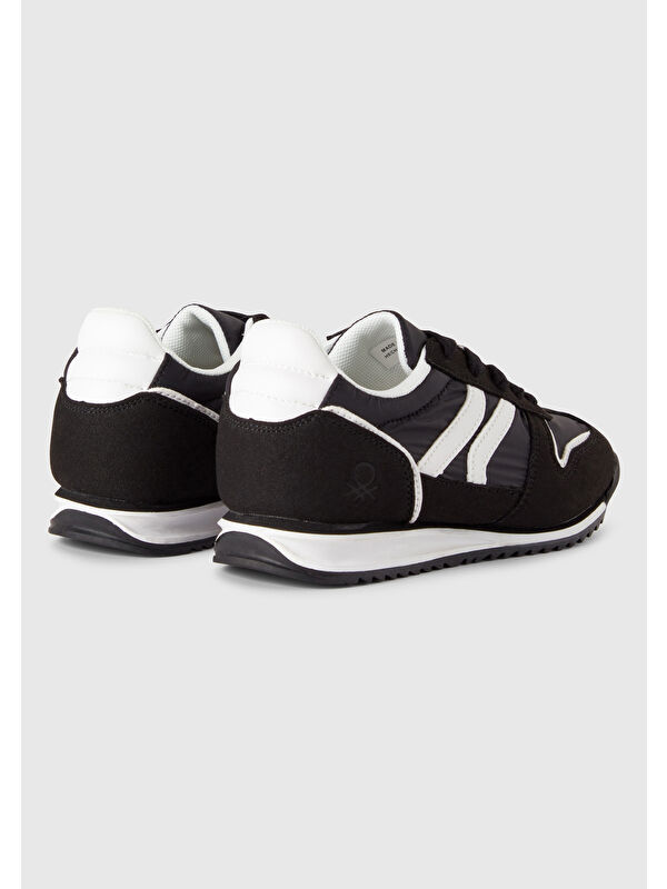 Erkek Çocuk Siyah Süet ve Deri Görünüm Parçalı Sneaker - Görsel 3