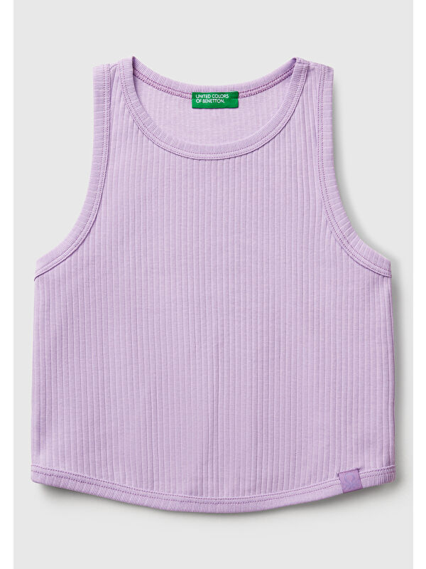United Colors Of Benetton Kız Çocuk Lila Fitilli Crop Atlet