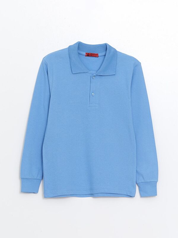 ajn Kids Polo Yaka Basic Uzun Kollu Kız Çocuk