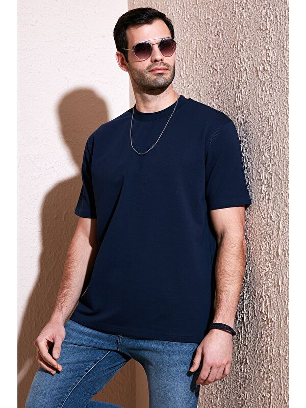 Buratti Pamuklu Bisiklet Yaka Relaxed Fit Basic Erkek Tişört 5902610