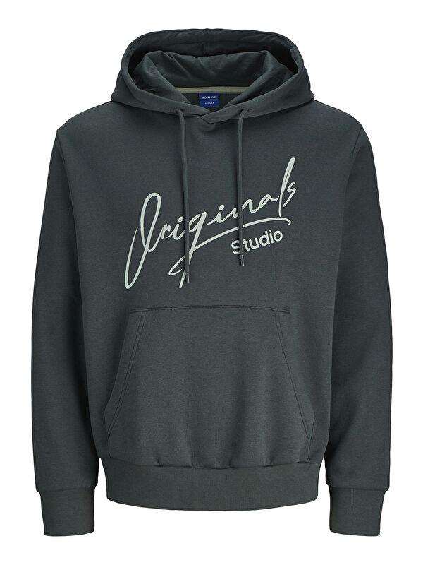 Jack & Jones Originals Jorsignature Pamuklu Relaxed Fit Kapüşonlu Baskılı  Erkek Hoodie 12281990