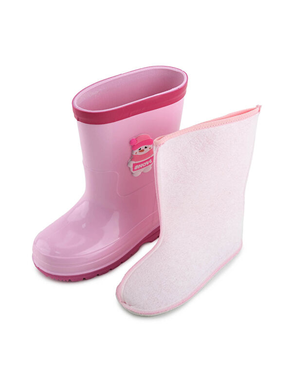 Kız Çocuk Kışlık İçinde Çıkarılabilir Ek Çoraplı Su Geçirmez Yağmur Bot Çizme - Görsel 7