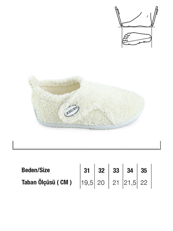 Kışlık Kız Çocuk Pelüşlü Rahat Taban Cırt Cırtlı Ayarlanabilir Ev Kreş Panduf Ayakkabı - Görsel 3