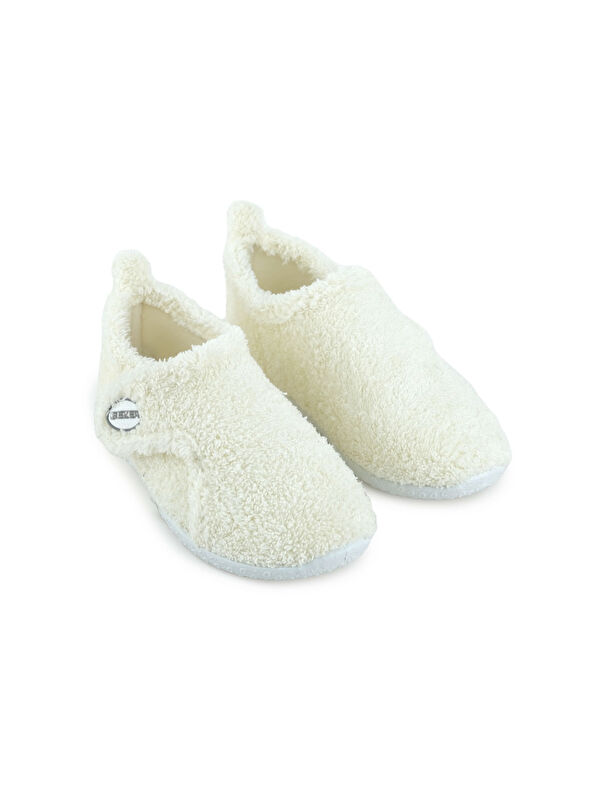 Kışlık Kız Çocuk Pelüşlü Rahat Taban Cırt Cırtlı Ayarlanabilir Ev Kreş Panduf Ayakkabı - Görsel 4