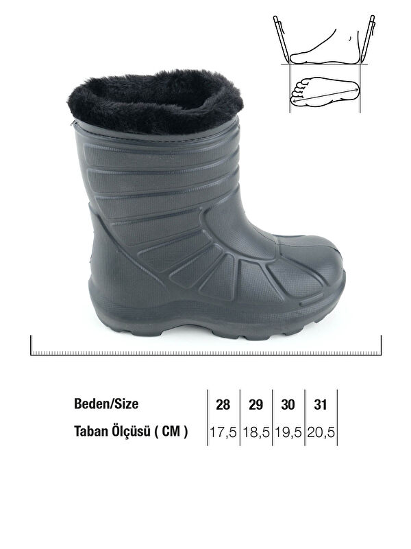 Erkek Çocuk Kışlık Eva İçi Sıcak Astarlı Rahat Taban Yağmur Bot Çizme - Görsel 3