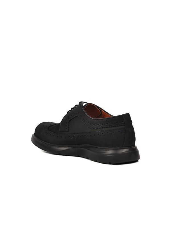 Premium Siyah Nubuk Hakiki Deri Erkek Klasik Ayakkabı 33281 - Görsel 5