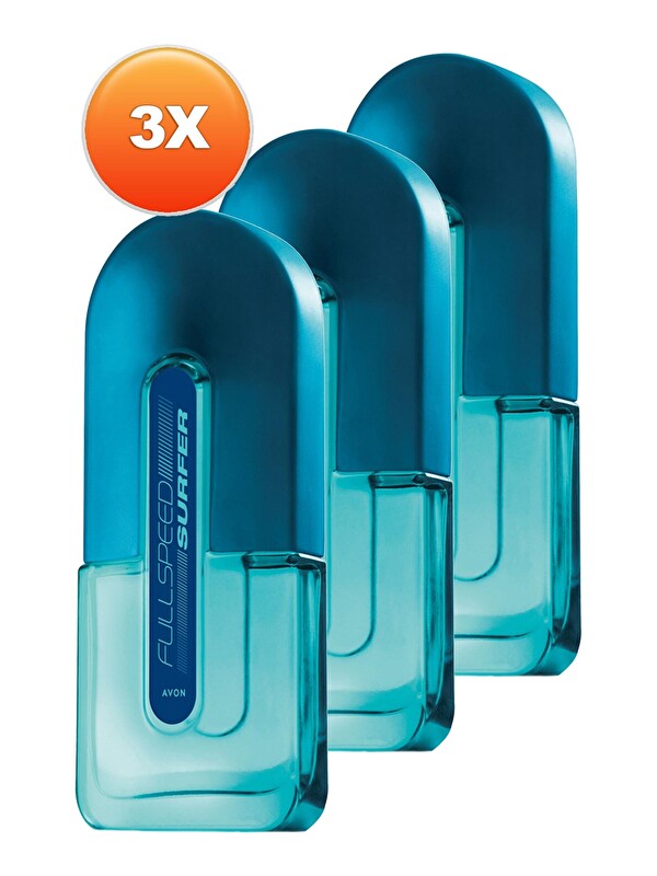 AVON Full Speed Surfer Erkek Parfüm Edt 75 Ml. Üçlü Set