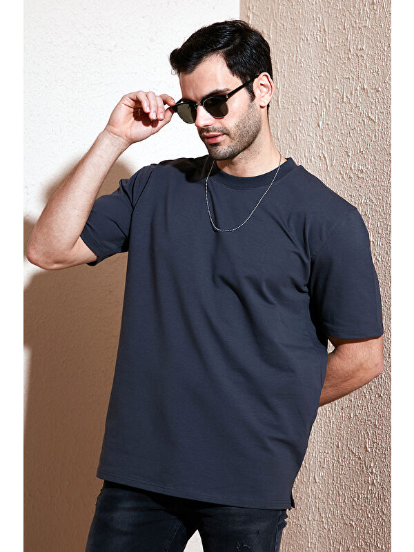 Buratti Pamuklu Bisiklet Yaka Relaxed Fit Basic Erkek Tişört 5902610