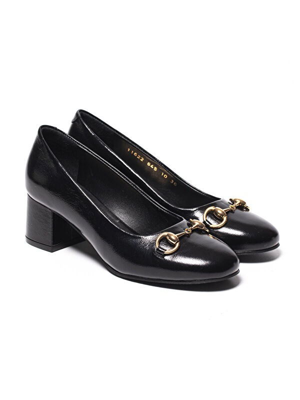 Chiara Bellini Siyah Chiara Bellini Stiletto 10 Kadın Topuklu/ 645 Patent Leather Wrinkled