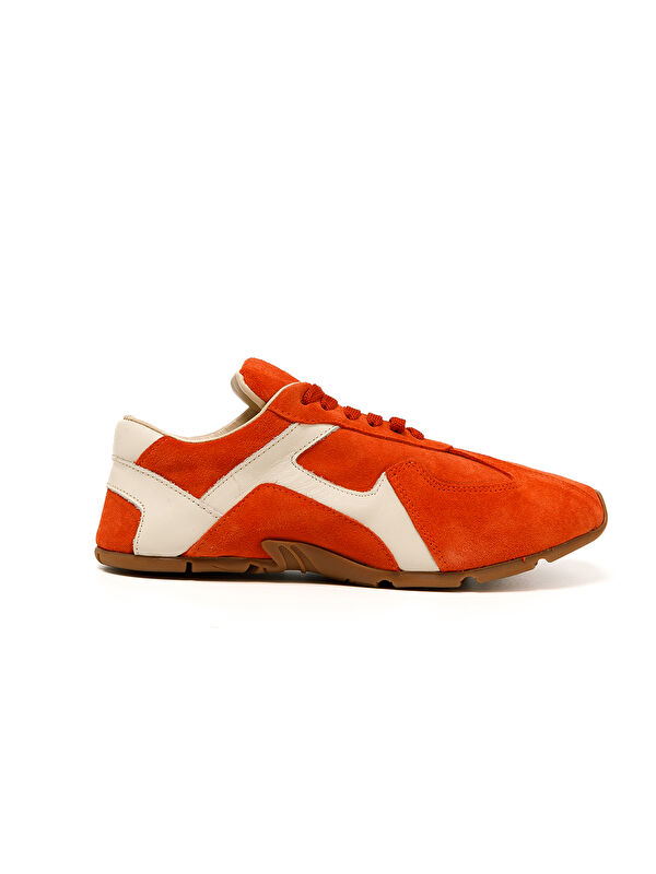 John May Kadın Sneaker ( Günlük) RC-25Y-187-MIU1005 Oranj Süet-Bej Cilt