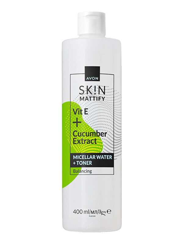 AVON SK!N Mat Görünüm Veren Micellar Temizleme Suyu + Tonik 400 Ml.