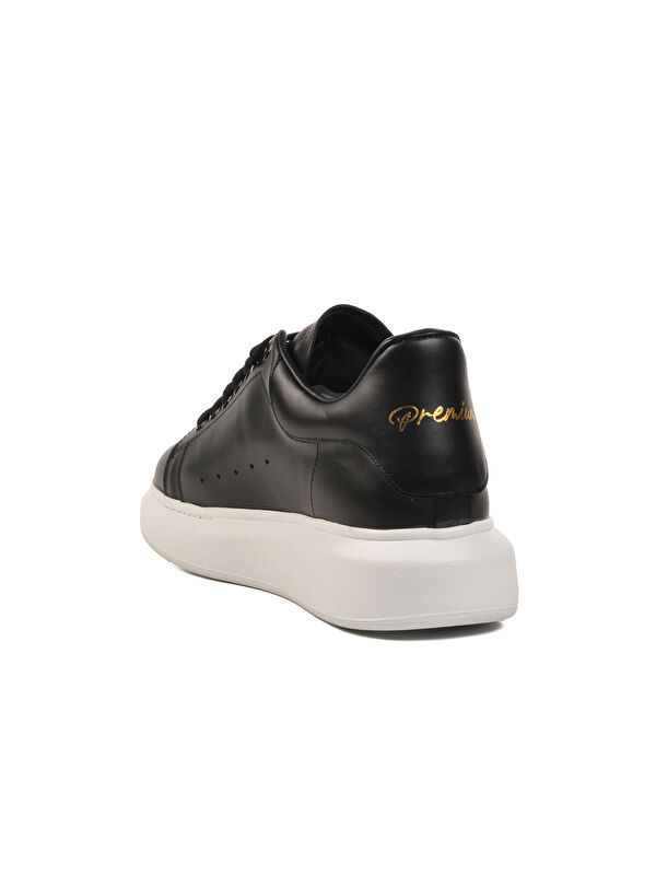 Siyah Beyaz Hakiki Deri Erkek Sneaker Premium 02028 M - Görsel 5