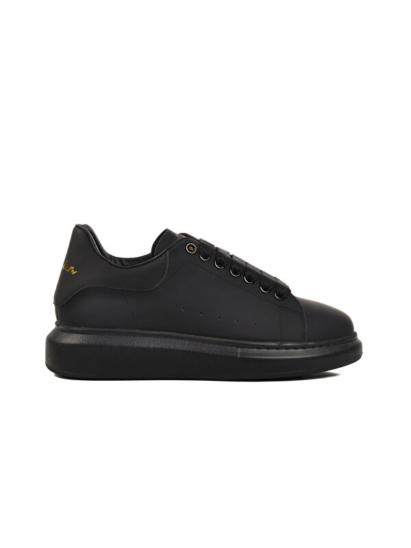Siyah Hakiki Deri Erkek Sneaker Premium 02028 M - Görsel 2