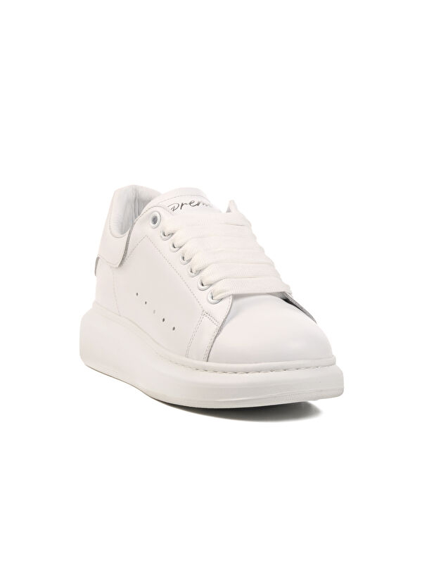 Beyaz Hakiki Deri Erkek Sneaker Premium 02028 M - Görsel 4