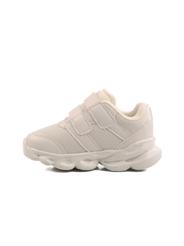 Beyaz Cırtlı Işıklı Hafif Kız Çocuk Spor Ayakkabı Cayt B - Görsel 3