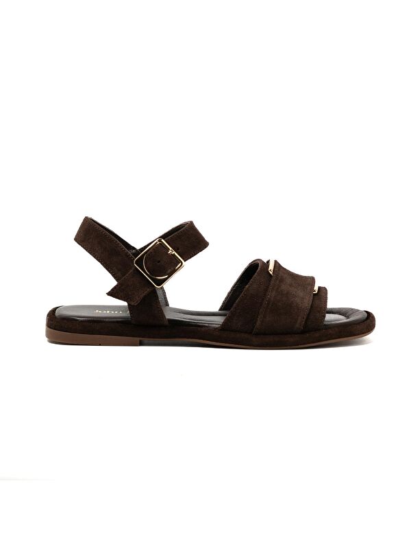 John May Kadın Sandalet RC-25Y-001-R29624 Kahve Süet