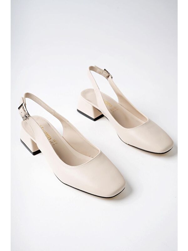 LOİS Arkası Açık Kare Burunlu Kadın Kısa Topuklu Ayakkabı - Görsel 3