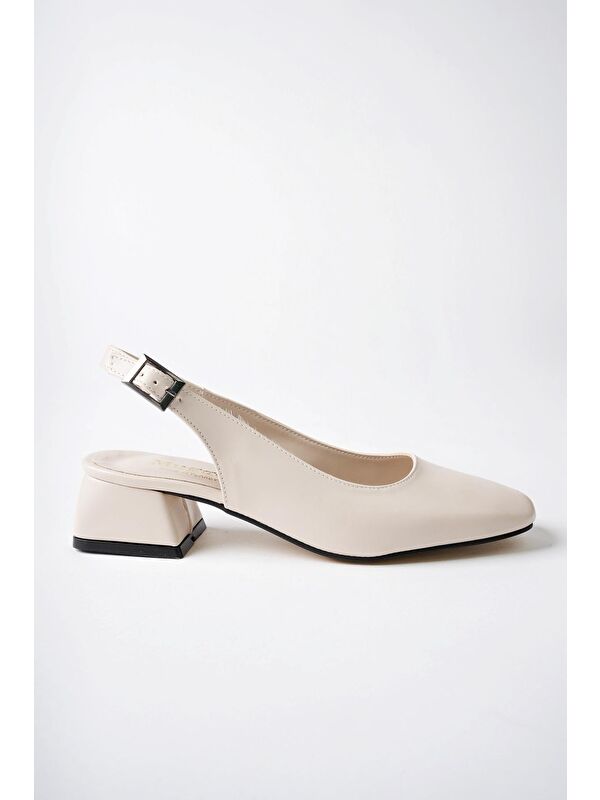 LOİS Arkası Açık Kare Burunlu Kadın Kısa Topuklu Ayakkabı - Görsel 4