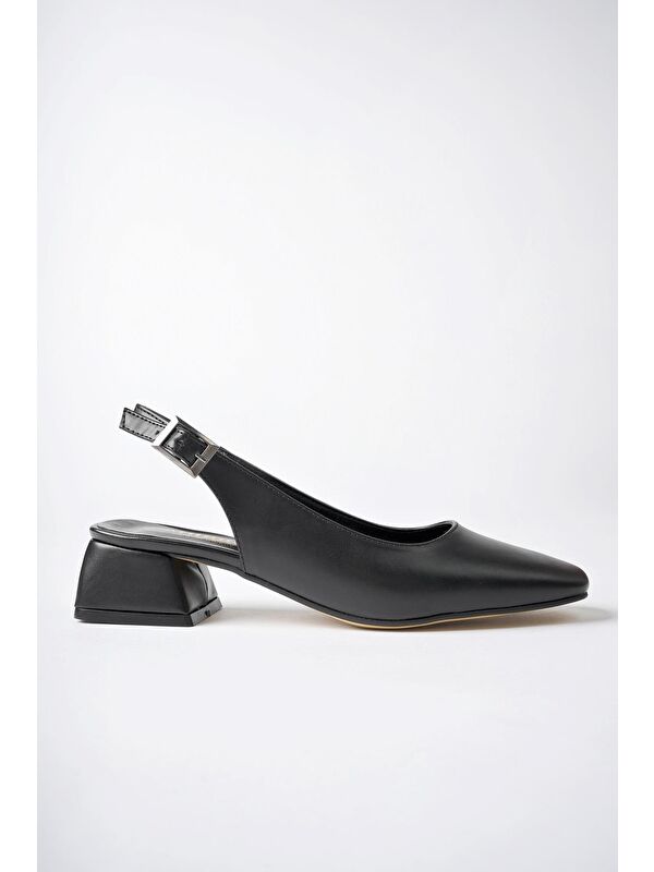 LOİS Arkası Açık Kare Burunlu Kadın Kısa Topuklu Ayakkabı - Görsel 3