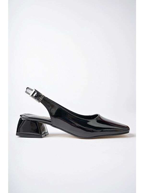 LOİS Arkası Açık Kare Burunlu Kadın Kısa Topuklu Ayakkabı - Görsel 4