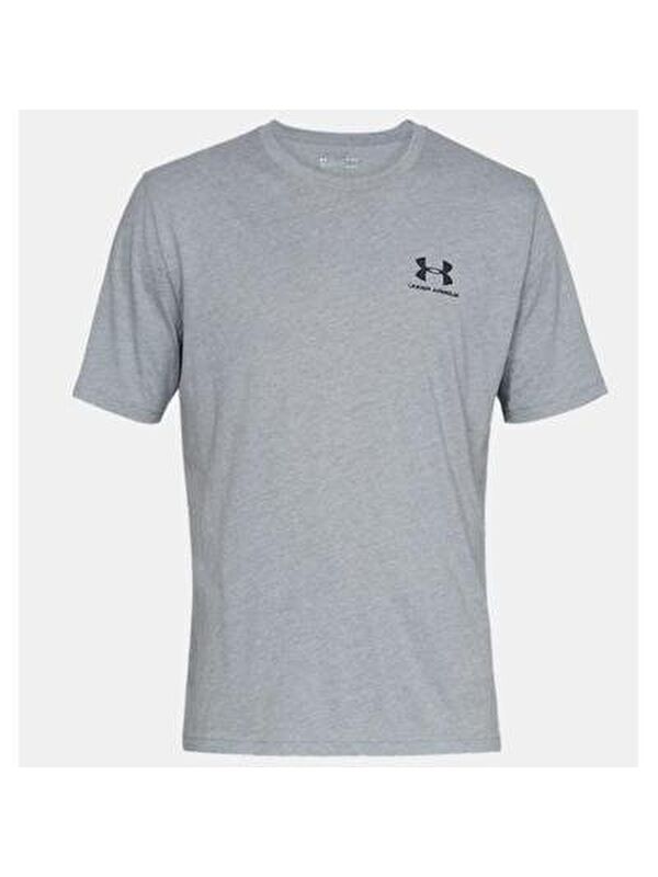 Under Armour Sportstyle Left Chest Erkek Gri Bisiklet Yaka Tişört
