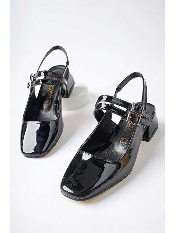 JANE Arkası Açık Kare Burunlu Kadın Günlük Kısa Topuklu Ayakkabı - Görsel 3