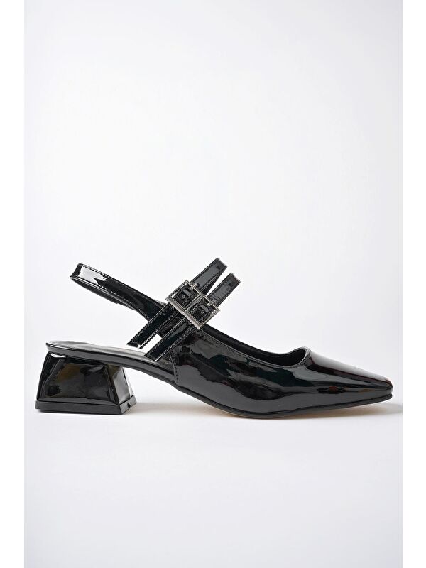 JANE Arkası Açık Kare Burunlu Kadın Günlük Kısa Topuklu Ayakkabı - Görsel 5