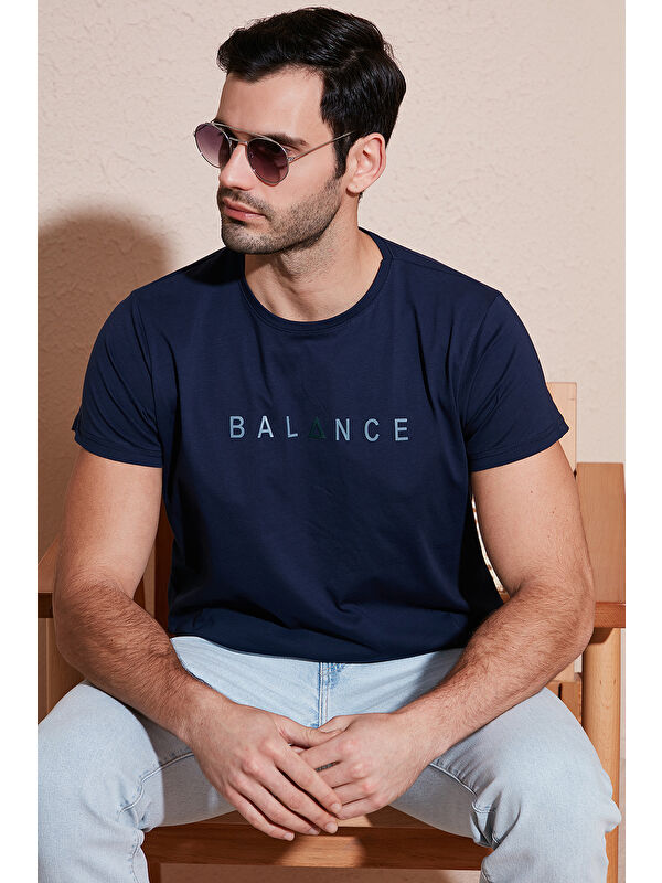 Buratti Pamuklu Slim Fit Bisiklet Yaka Erkek %100 Pamuk Tişört 541BALANCE