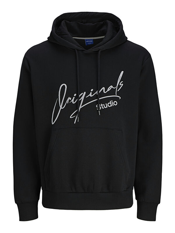 Jack & Jones Originals Jorsignature Pamuklu Relaxed Fit Kapüşonlu Baskılı  Erkek Hoodie 12281990