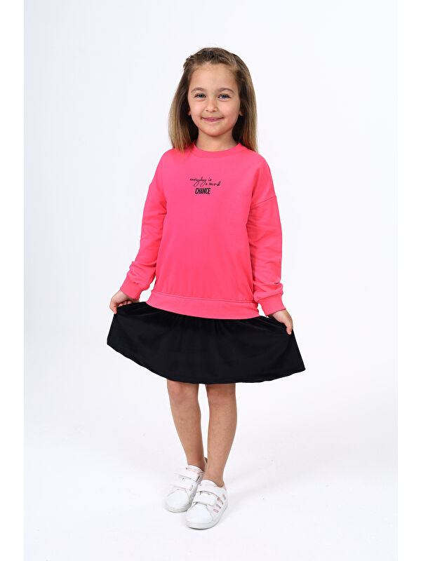 Toontoykids Kız Çocuk Baskılı Elbise