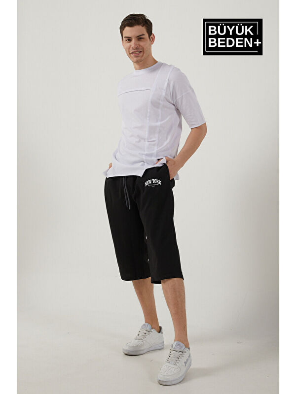 Süperlife Erkek  New York Baskılı Slim Fit Kalıp Büyük Beden Şort SPR25BSR087