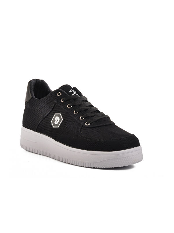 Siyah Beyaz Keten Hafif Erkek Casual Ayakkabı 123 M - Görsel 4