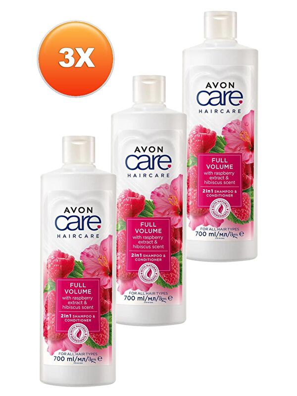 AVON Care Ahududu ve Hibiscus Kokulu Şampuan ve Saç Bakım Kremi 700 Ml. Üçlü Set