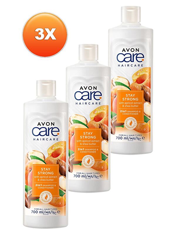 AVON Care Kayısı ve Shea Özü Şampuan ve Saç Kremi 700 Ml. Üçlü Set
