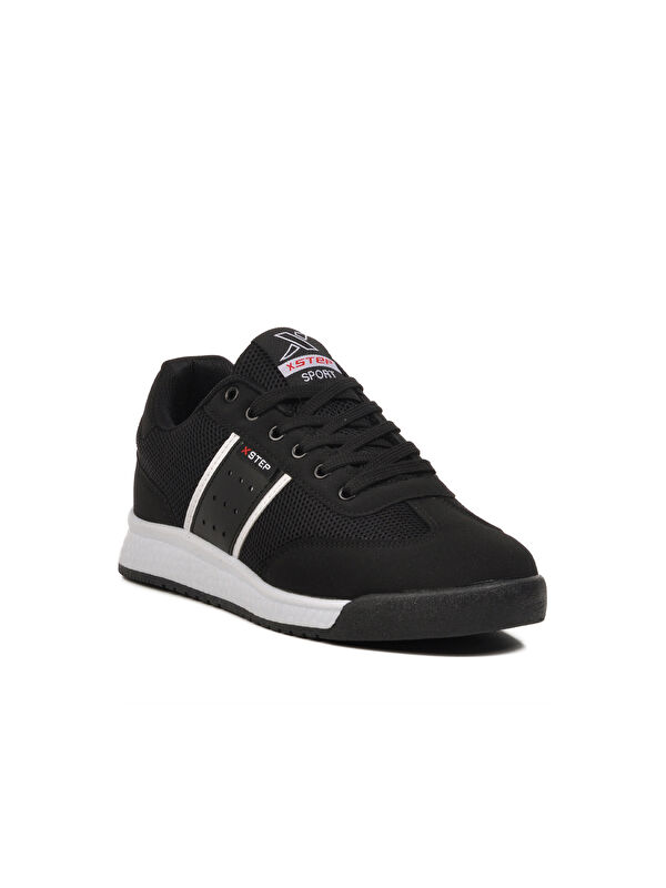 Siyah Beyaz Fileli Hafif Erkek Spor Ayakkabı 2026 M - Görsel 4