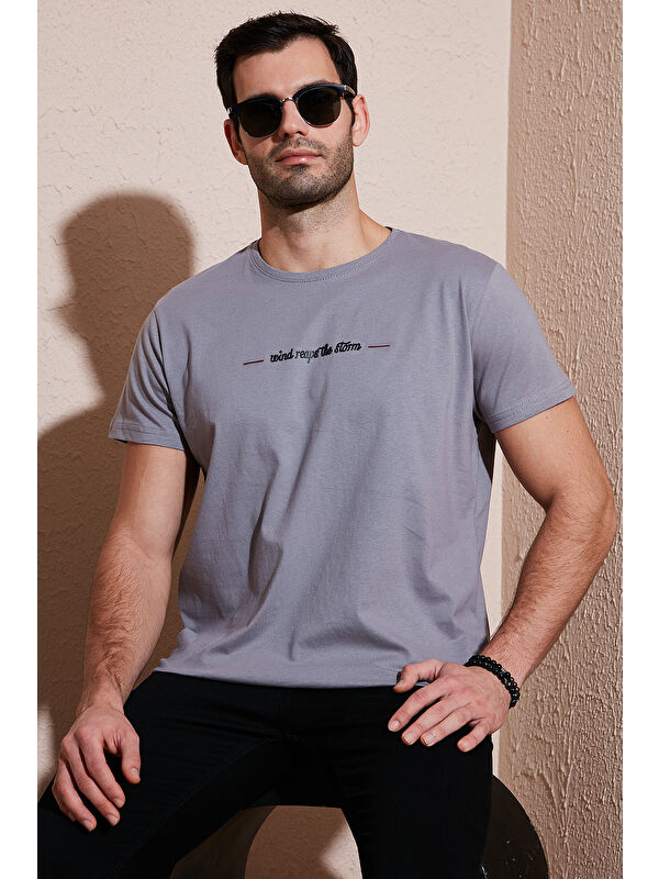 Buratti Bisiklet Yaka %100 Pamuk Slim Fit Erkek Tişört 541WIND