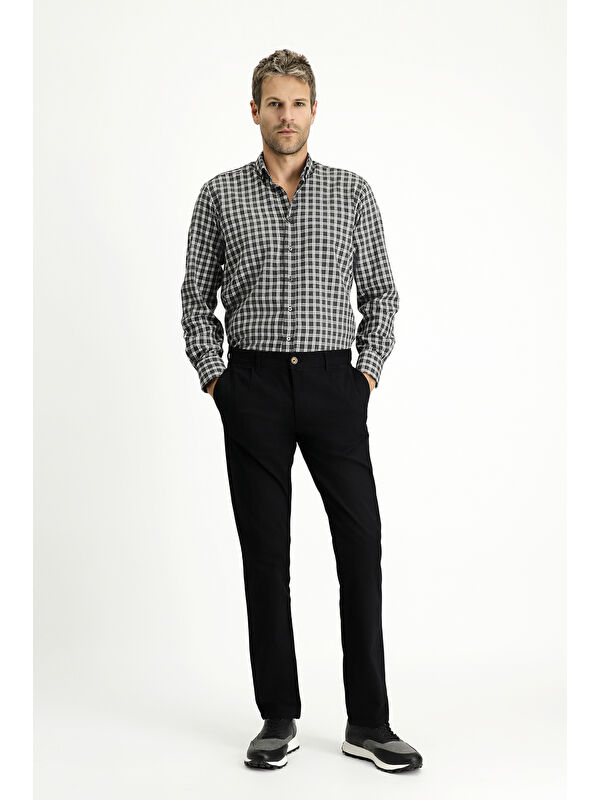 Kiğılı Regular Fit Elastanlı Pileli Kanvas / Chino Pantolon