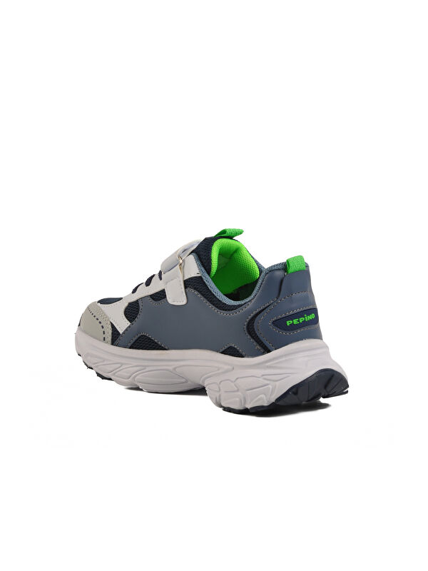 Lacivert Cırtlı Fileli Hafif Erkek Çocuk Spor Ayakkabı 1866 F - Görsel 5