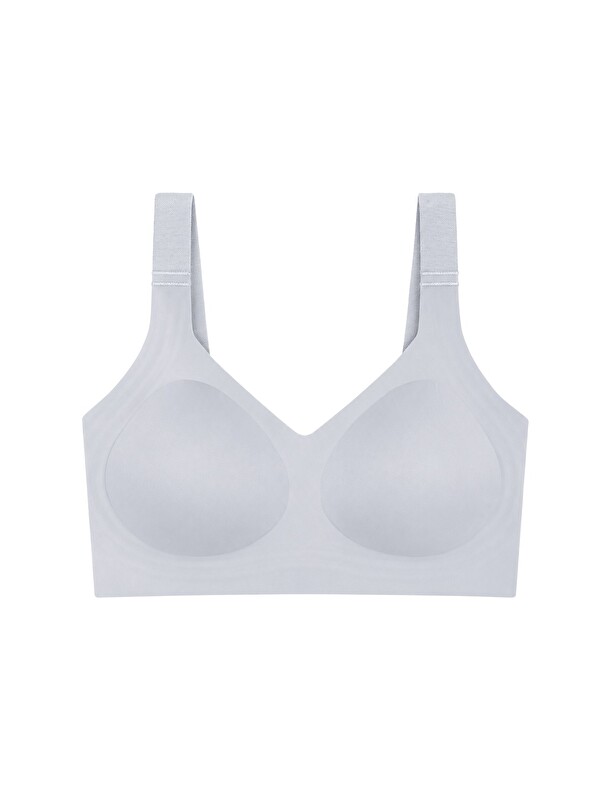 Cottonhill Seamless Bra - Velisse | Gri Lazer Kesim Balensiz Toparlayıcı Minimizer Kadın Sütyen