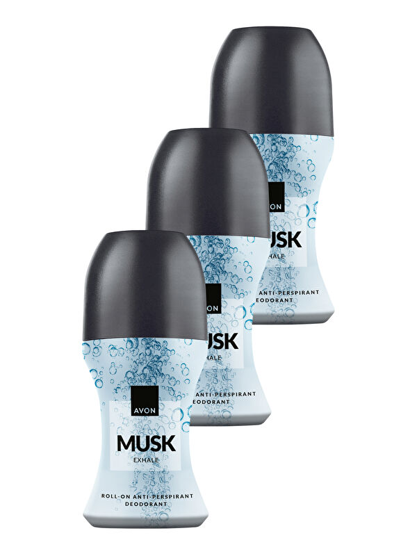 AVON Musk Exhale Roll On 50 Ml. Üçlü Paket