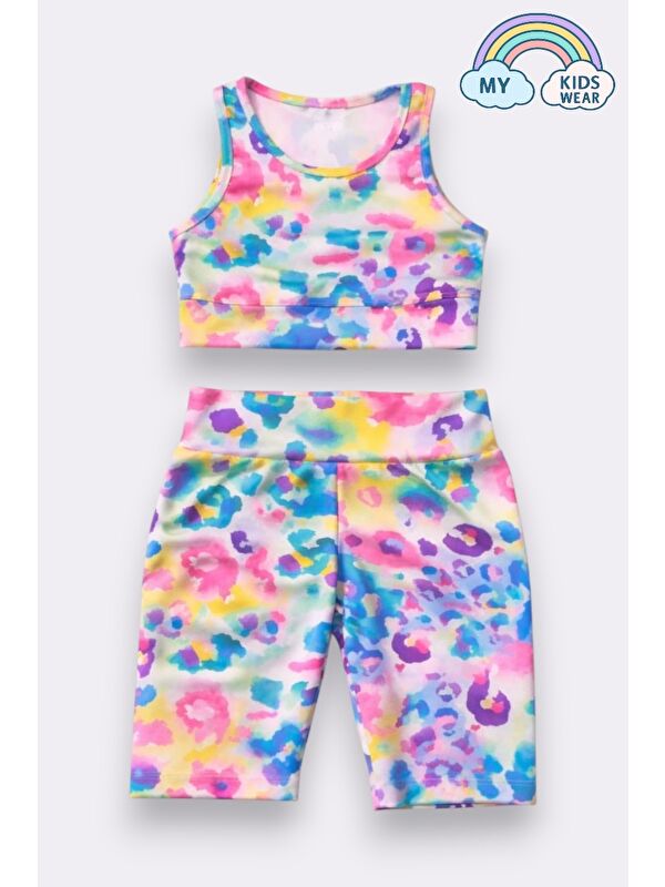 My Kids Wear Kız Çocuk Çok Amaçlı Batik Desenli Mayo & Spor Takımı 12428