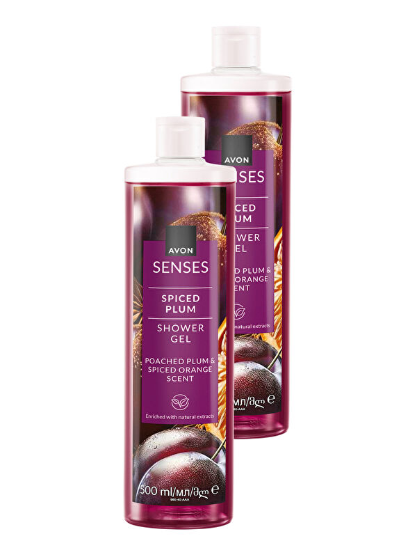 AVON Spiced Plum Baharatlı Erik ve Portakal Kokulu Duş Jeli 500 Ml. İkili Paket
