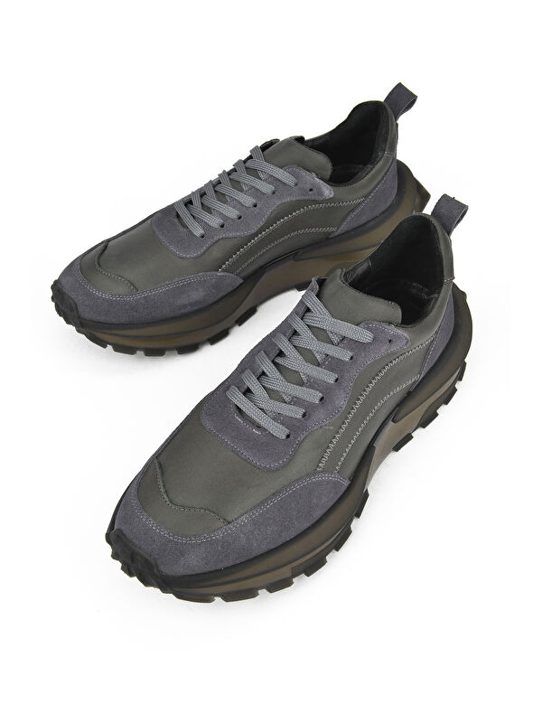 Erkek Hakiki Deri Sneaker 1431042Z7015 Gri - Görsel 2