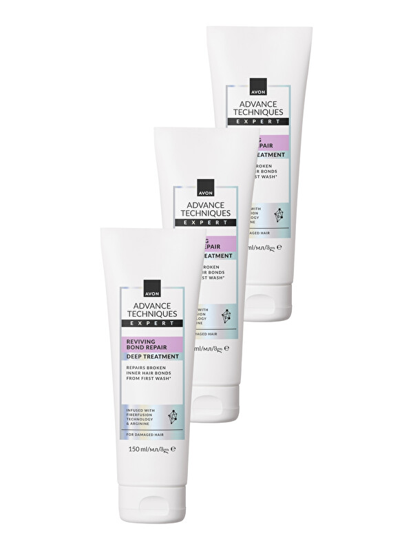 AVON Advance Techniques Expert Saç Bağlarını Güçlendiren Canlandırıcı Yoğun Bakım Maskesi 150ml Üçlü Pake
