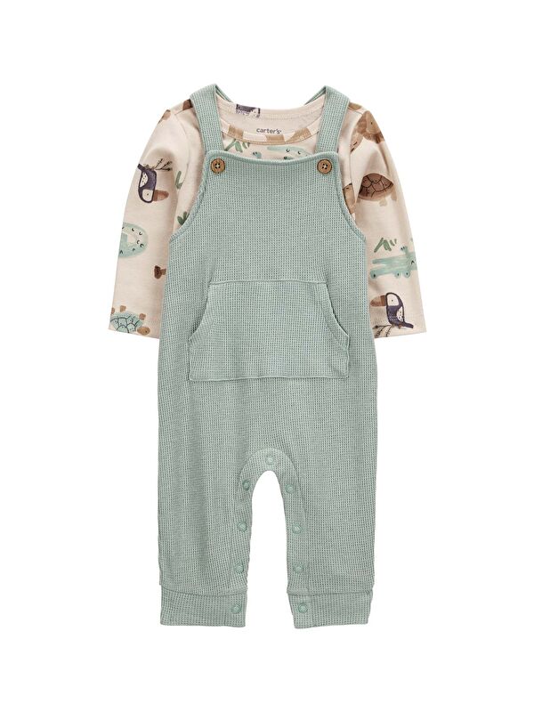 Carter's Erkek Bebek Yeşil Salopet Set