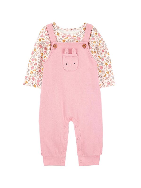 Carter's Kız Bebek Pembe Salopet Set