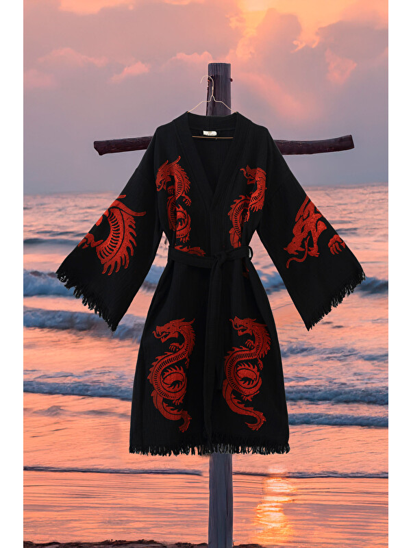 Varol Organik %100 Pamuk Kimono Yaka Sabalık Bornoz - Viserion